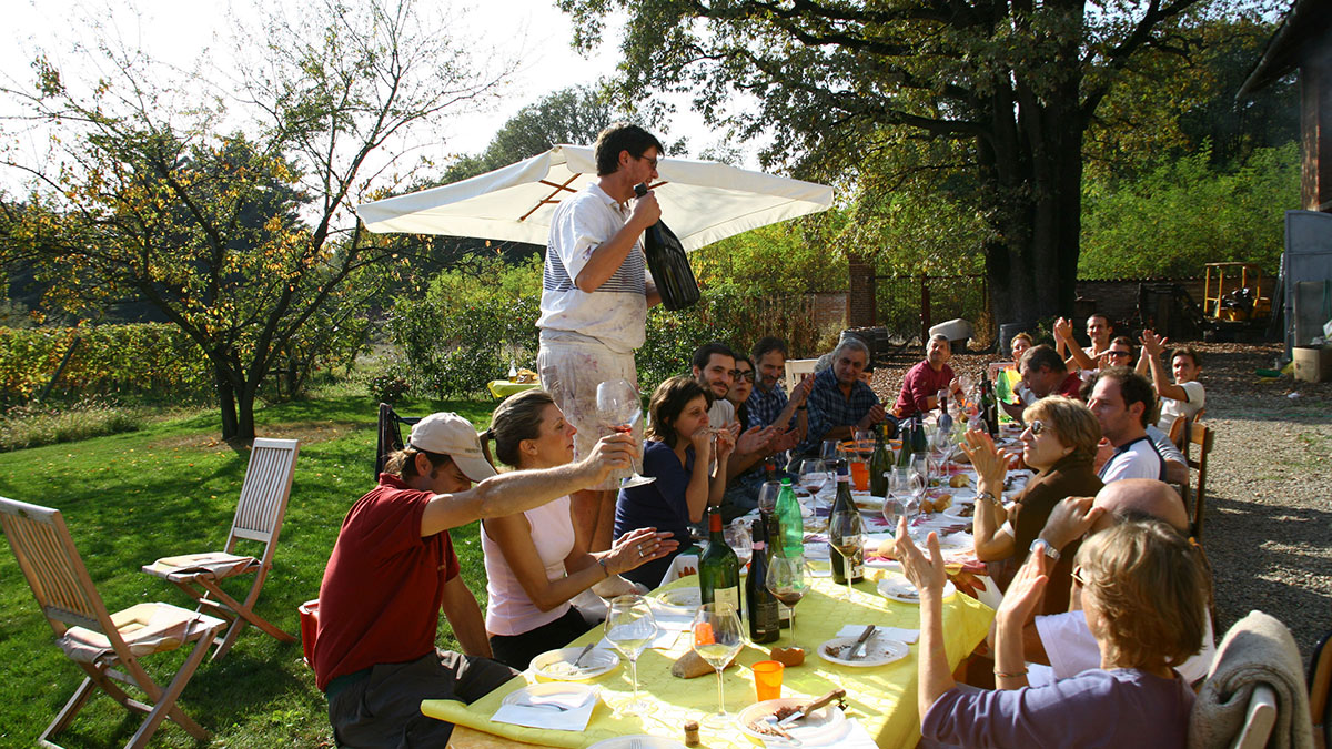 Harvest lunch with Luca de Marchi at the family's revitalised vineyards in Piedmont