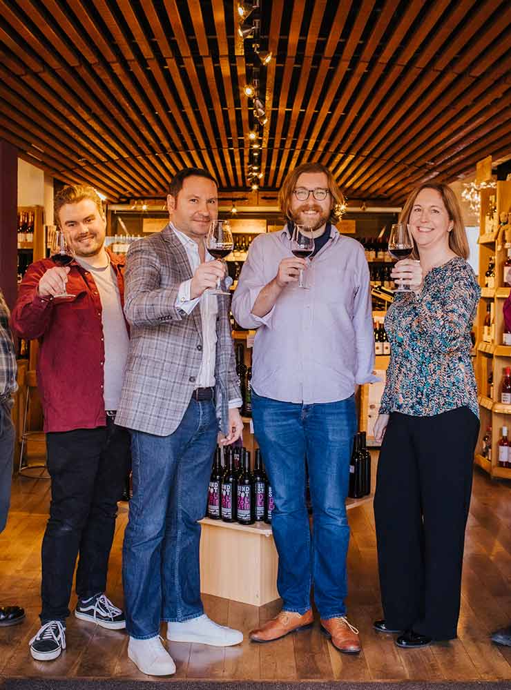Paul Riddett, centre, with fellow Wine Society colleagues in our Showroom