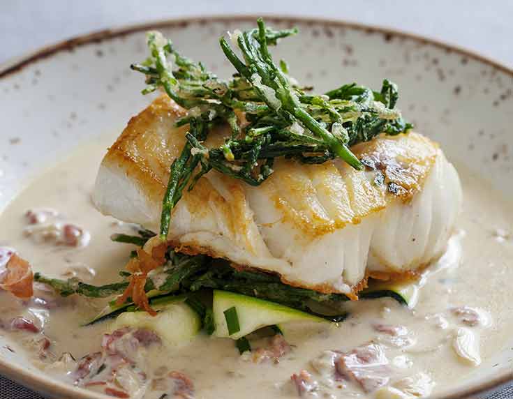 Wild turbot and samphire 