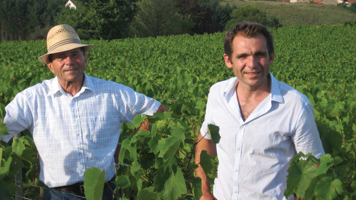 Robert, with his signature trilby hat and his son Stéphane