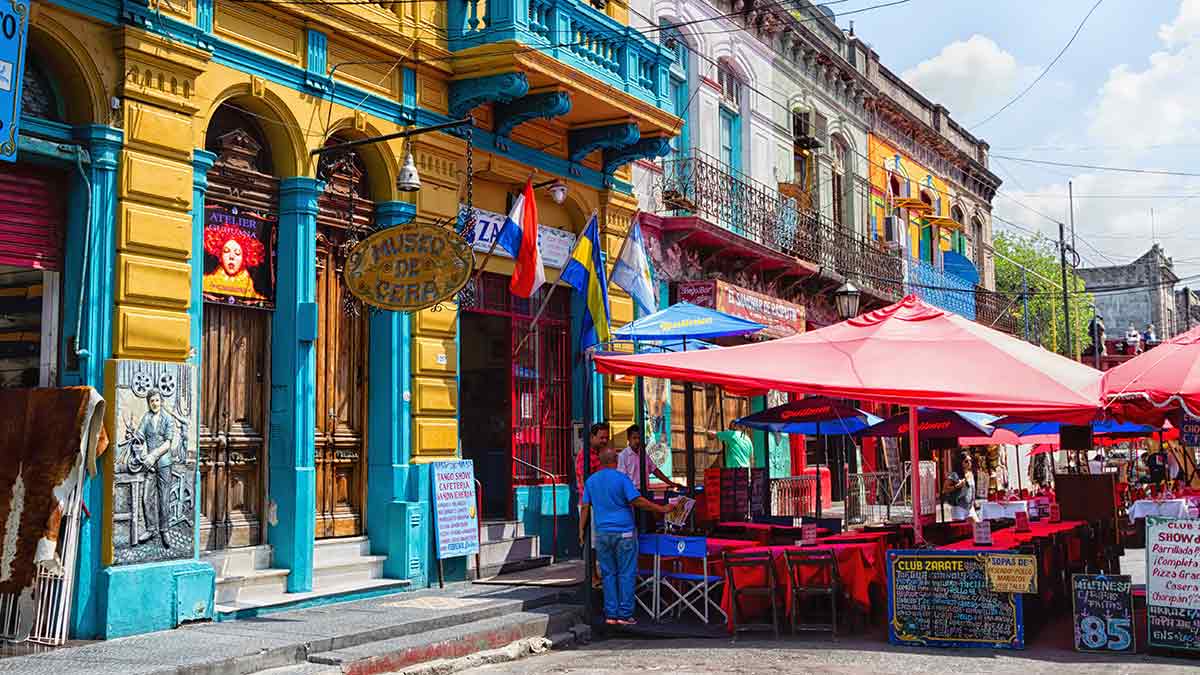 The colourful La Boca neighbourhood in Buenos Aires is a cauldron of noise on match days!