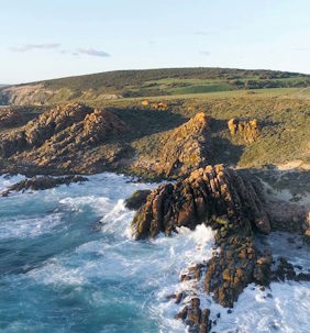 Margaret River’s beautiful, rugged coastline photo credit: Wine Australia