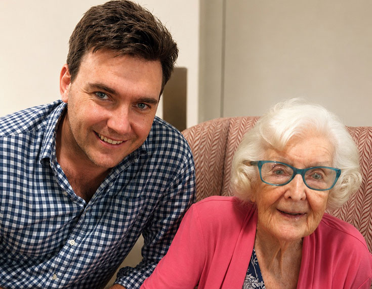 Tim Schwilk and his grandmother