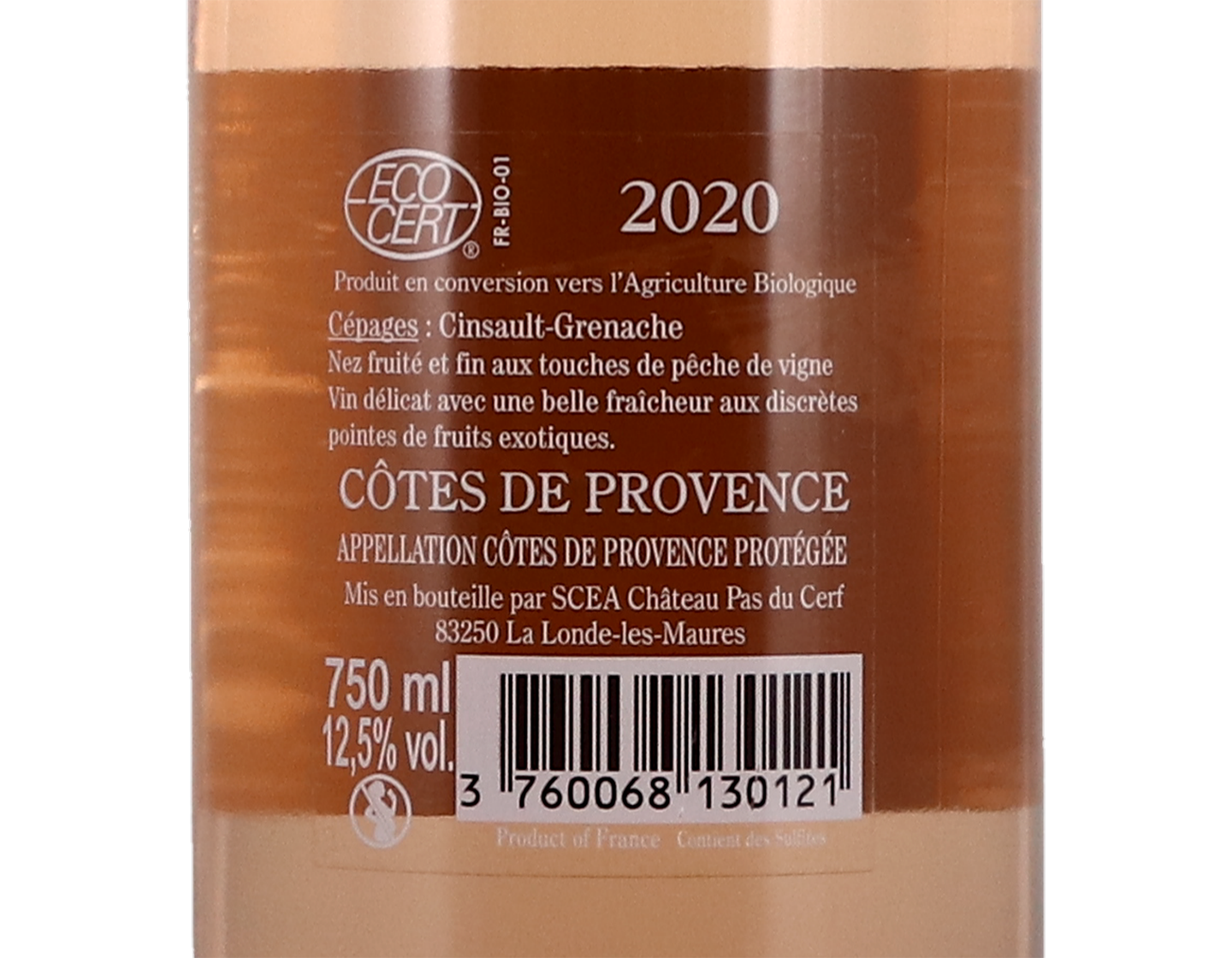 Cotes de Provence Rose Merle Chateau Pas de Cerf 2020