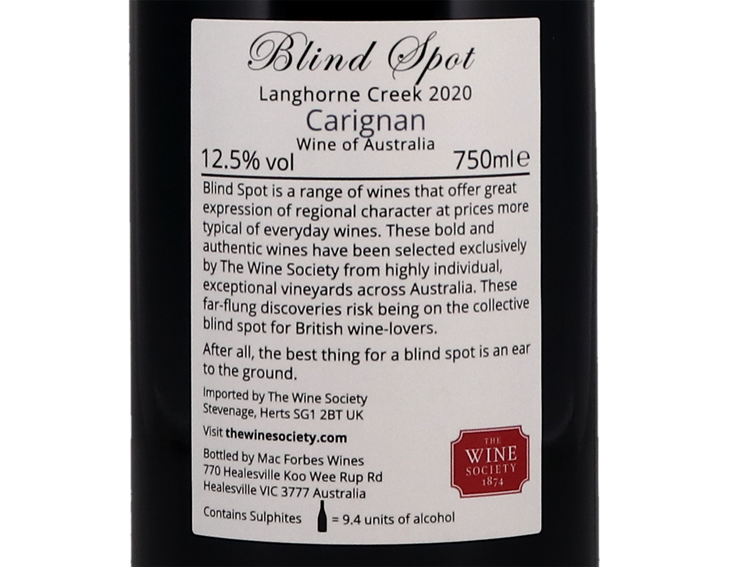 Blind Spot Langhorne Creek Carignan 2020