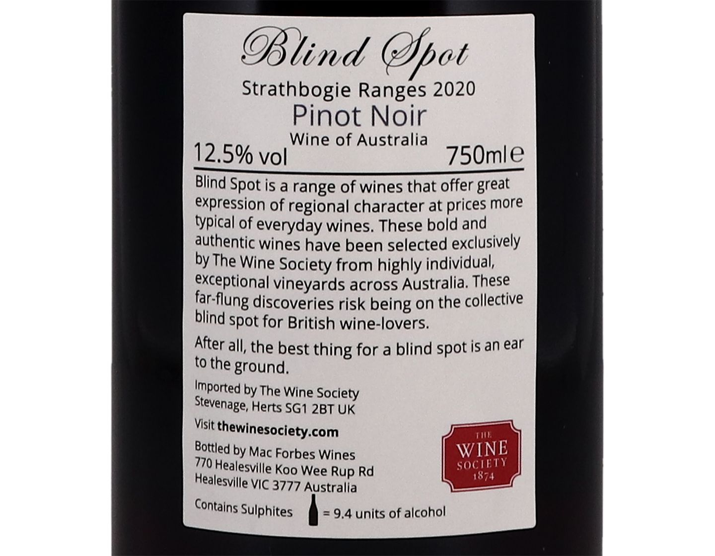 Blind Spot Strathbogie Ranges Pinot Noir 2020