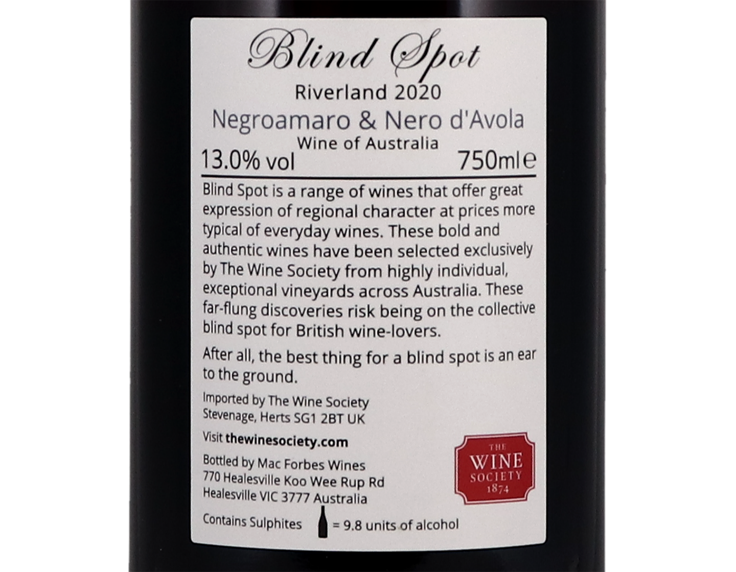 Blind Spot Riverland Negroamaro Nero d'Avola 2020