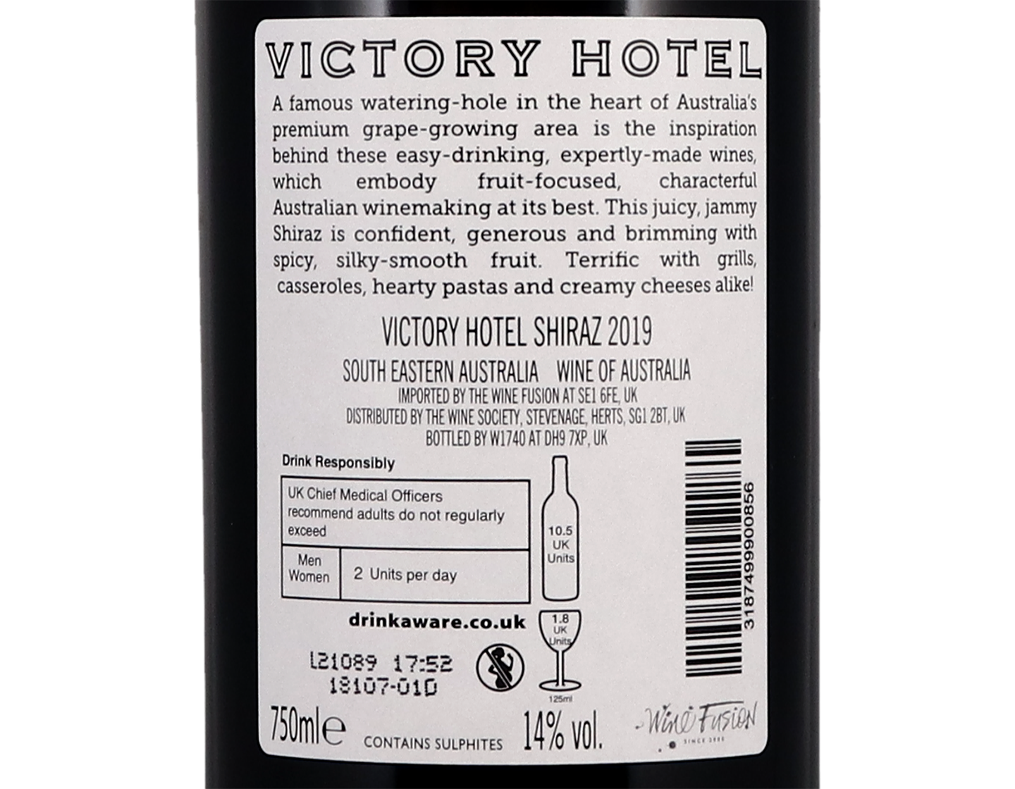Victory Hotel Australian Shiraz 2019