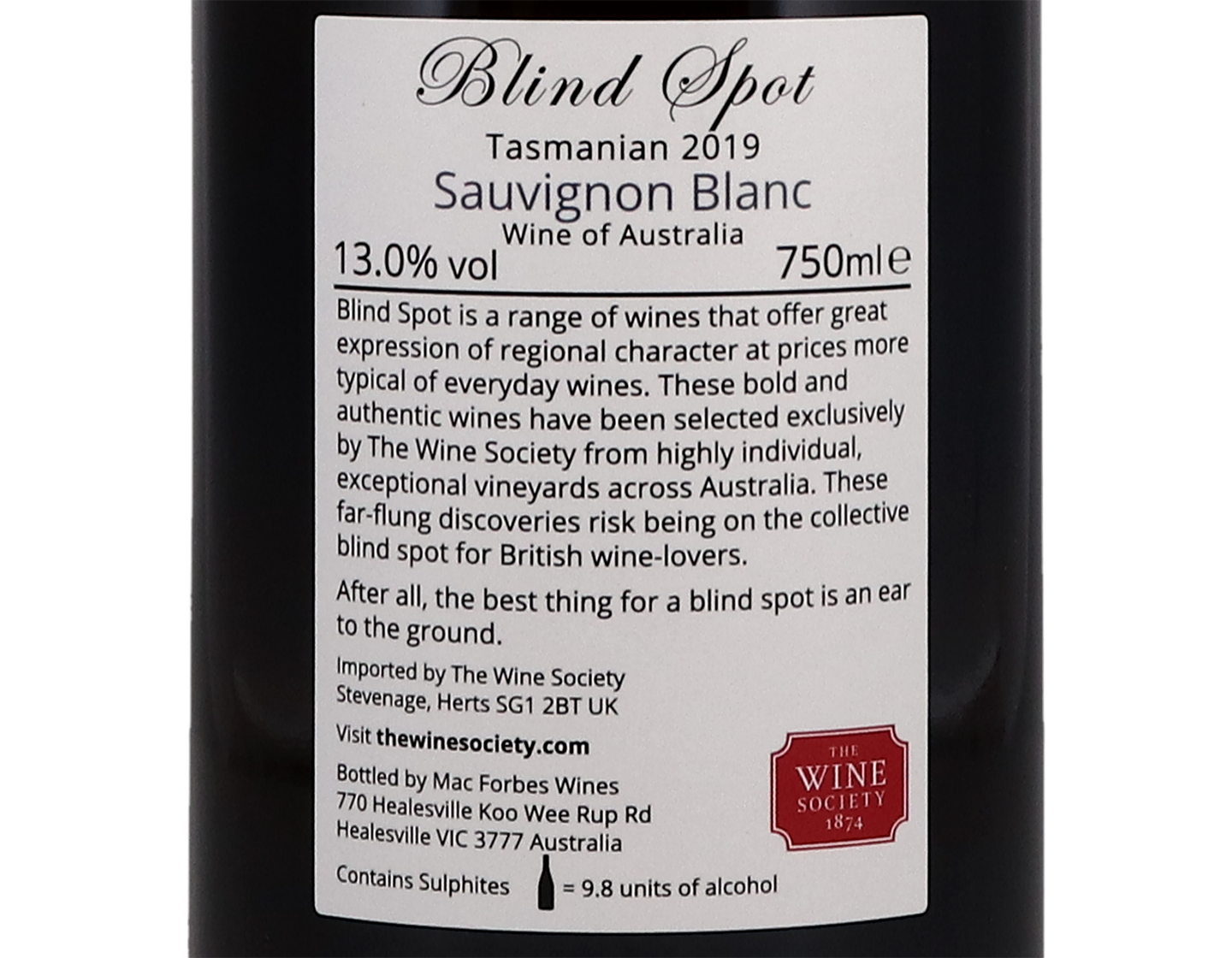 Blind Spot Tasmanian Sauvignon Blanc 2019