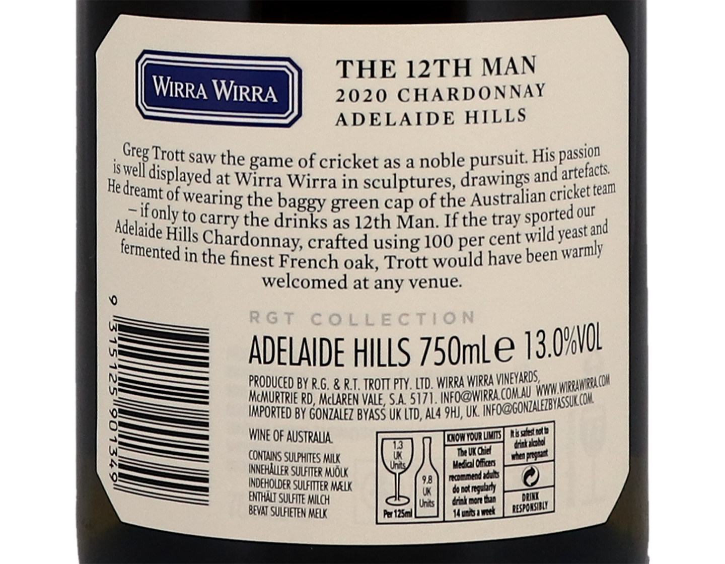Wirra Wirra 12th Man Adelaide Hills Chardonnay 2020