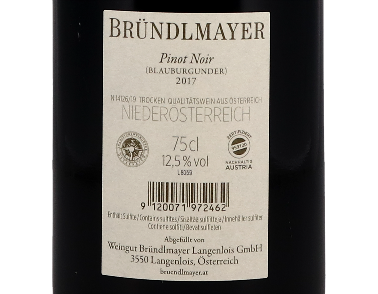Brundlmayer Pinot Noir Langenlois 2017