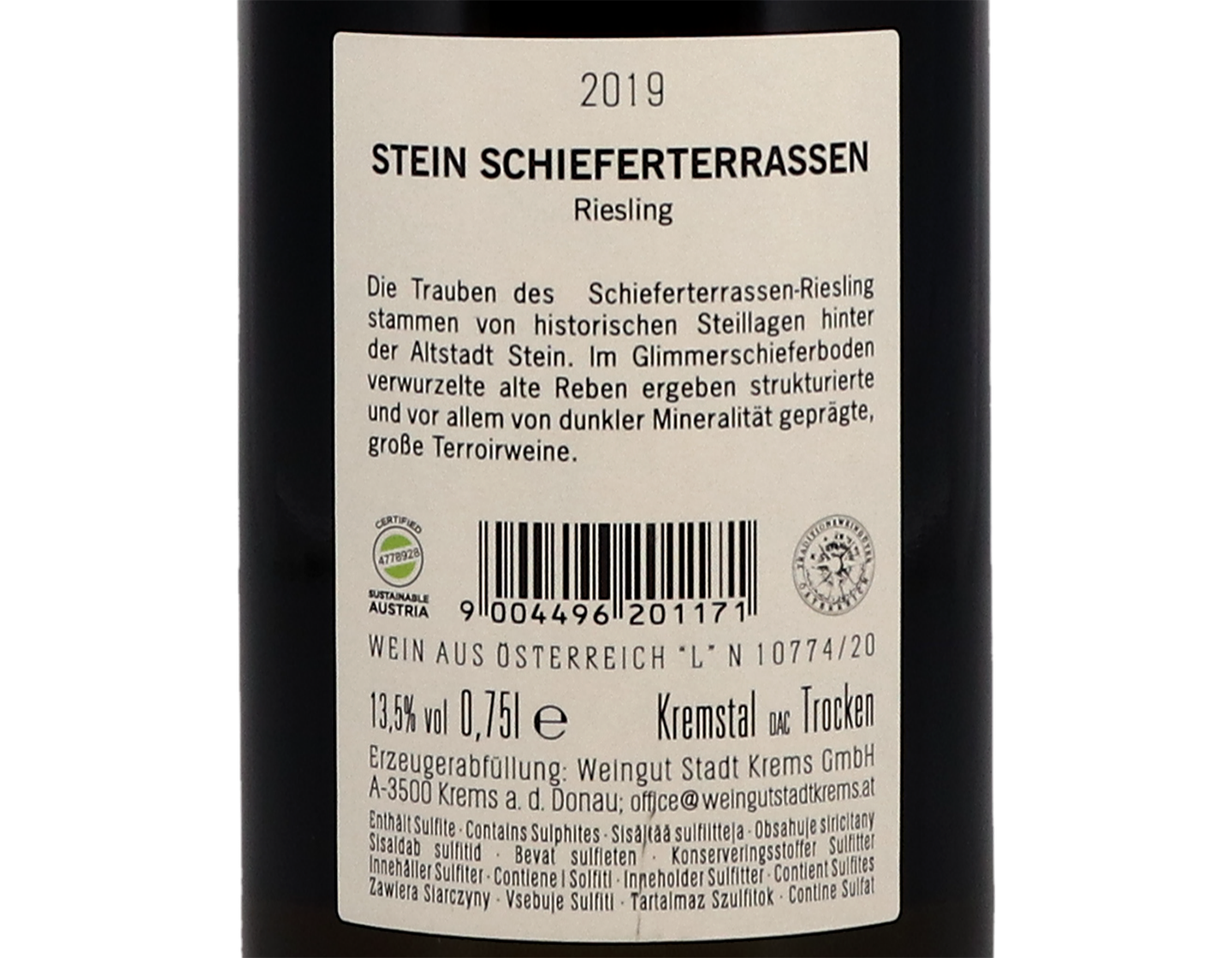Stadt Krems Stein Riesling Kremstal 2019