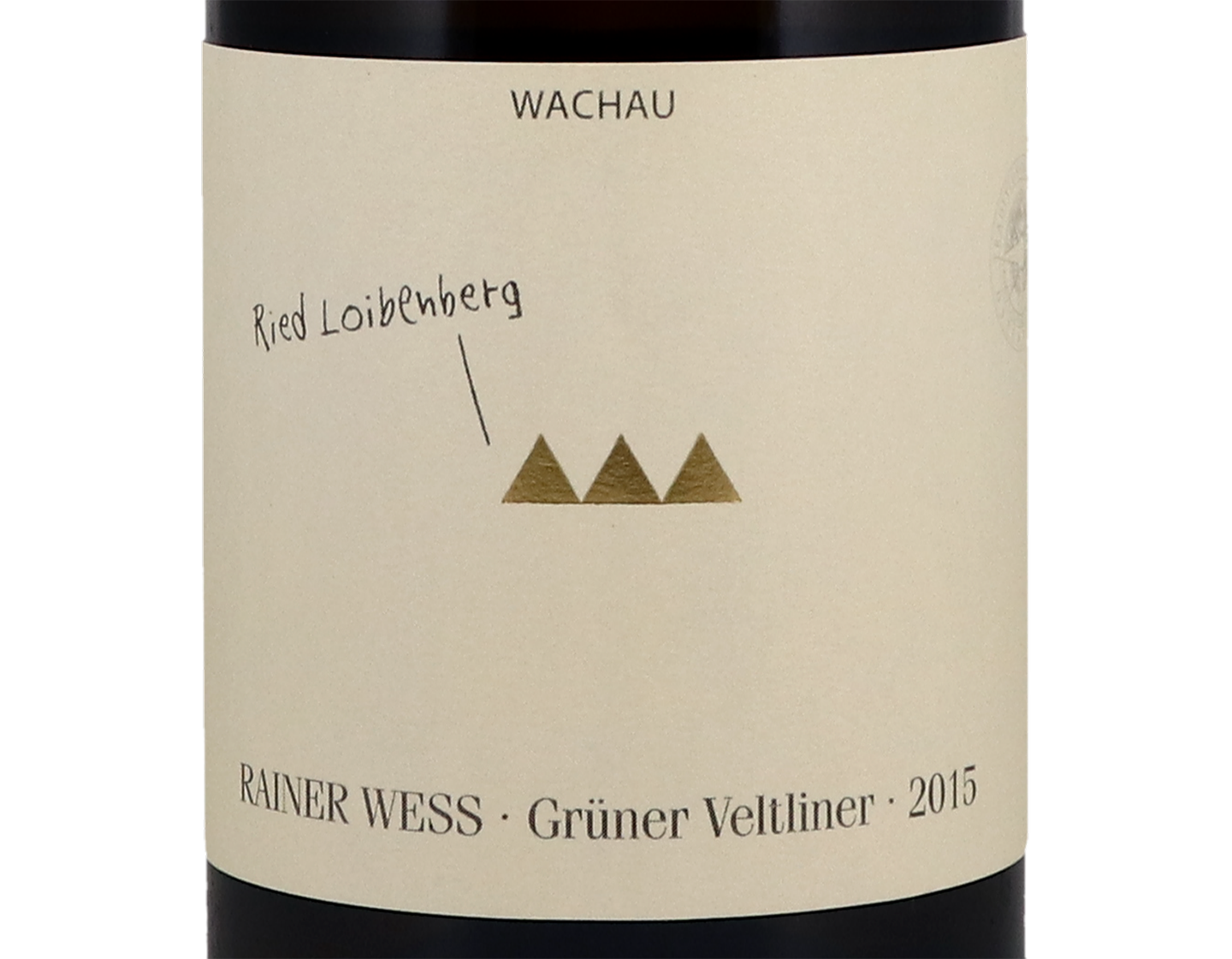 Rainer Wess Gruner Veltliner Ried Loibenberg Wachau 2015