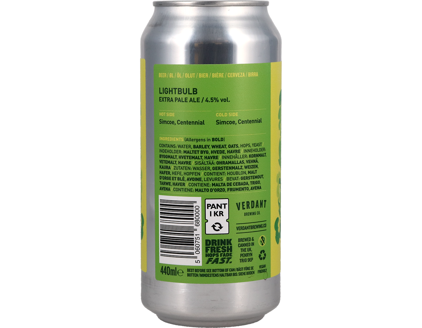 Light Bulb Extra Pale Ale, Verdant Brewing Co Penryn