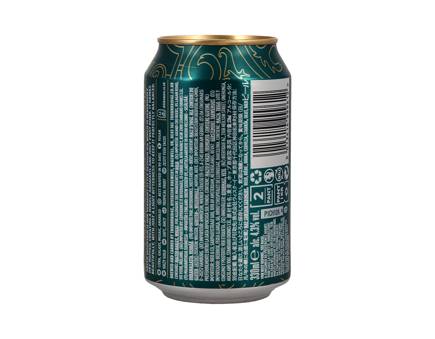 Green Mountain Session IPA Thornbridge Brewey Derbyshire 4.2% 330ml