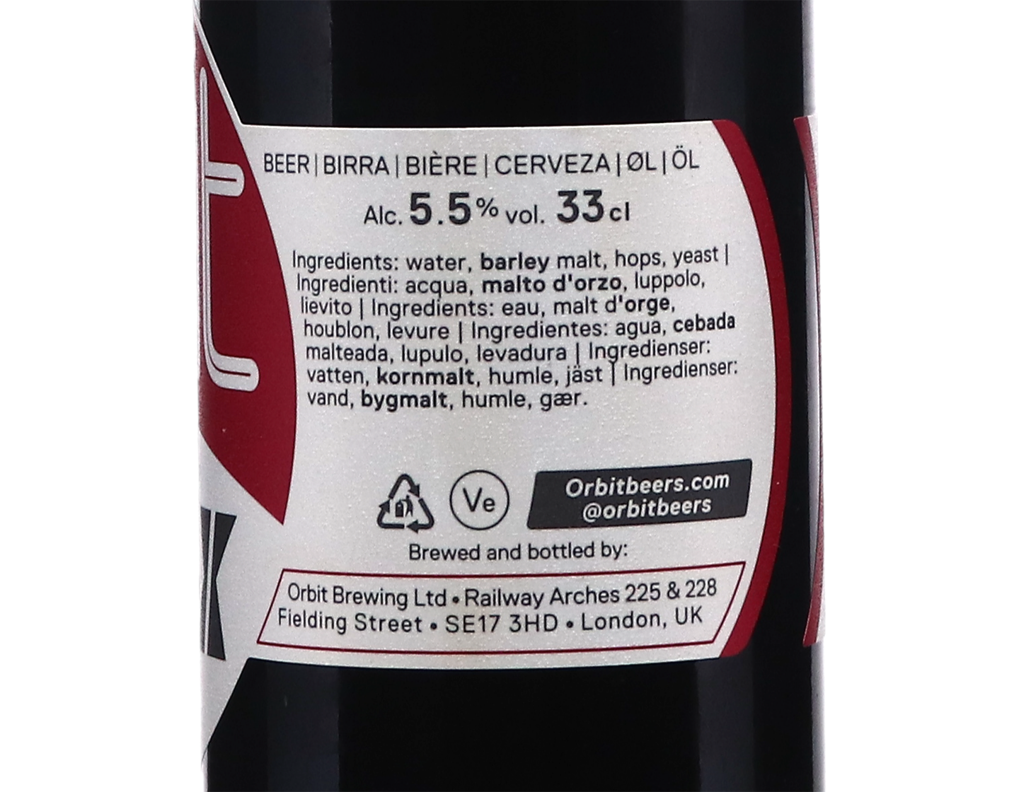 Dead Wax Porter, Orbit Brewing, London 5% 330ml