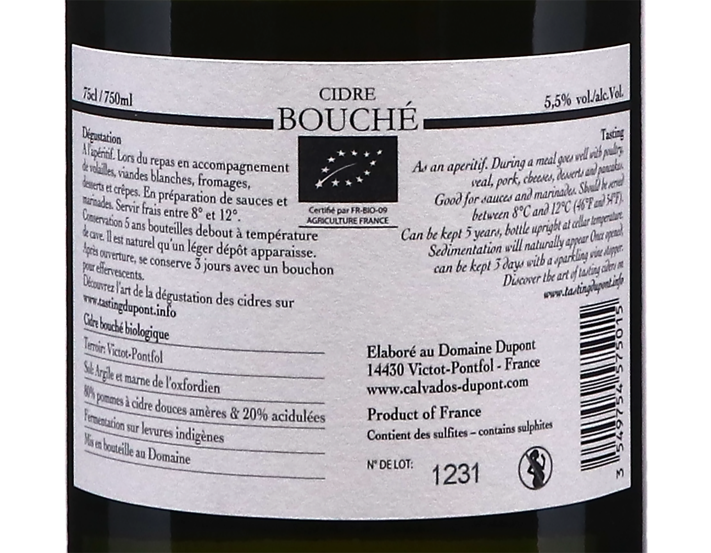Cidre Biologic Bouche de Normandie 2023 ORGANIC