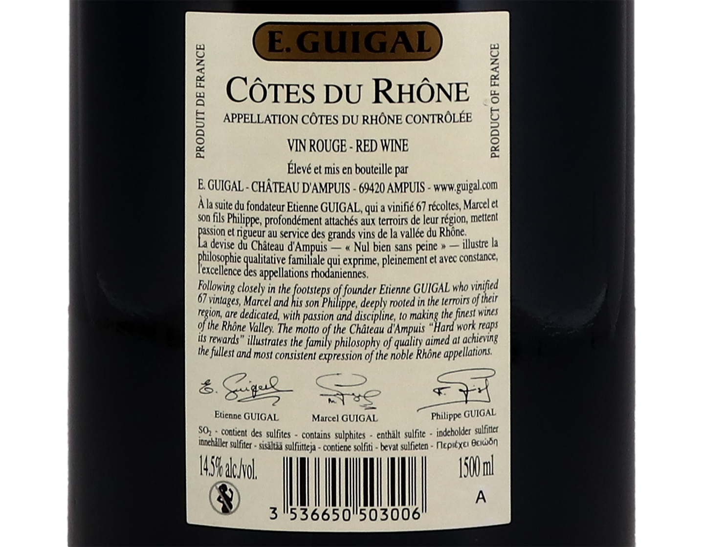 Magnum of Cotes du Rhone Rouge Guigal 2017