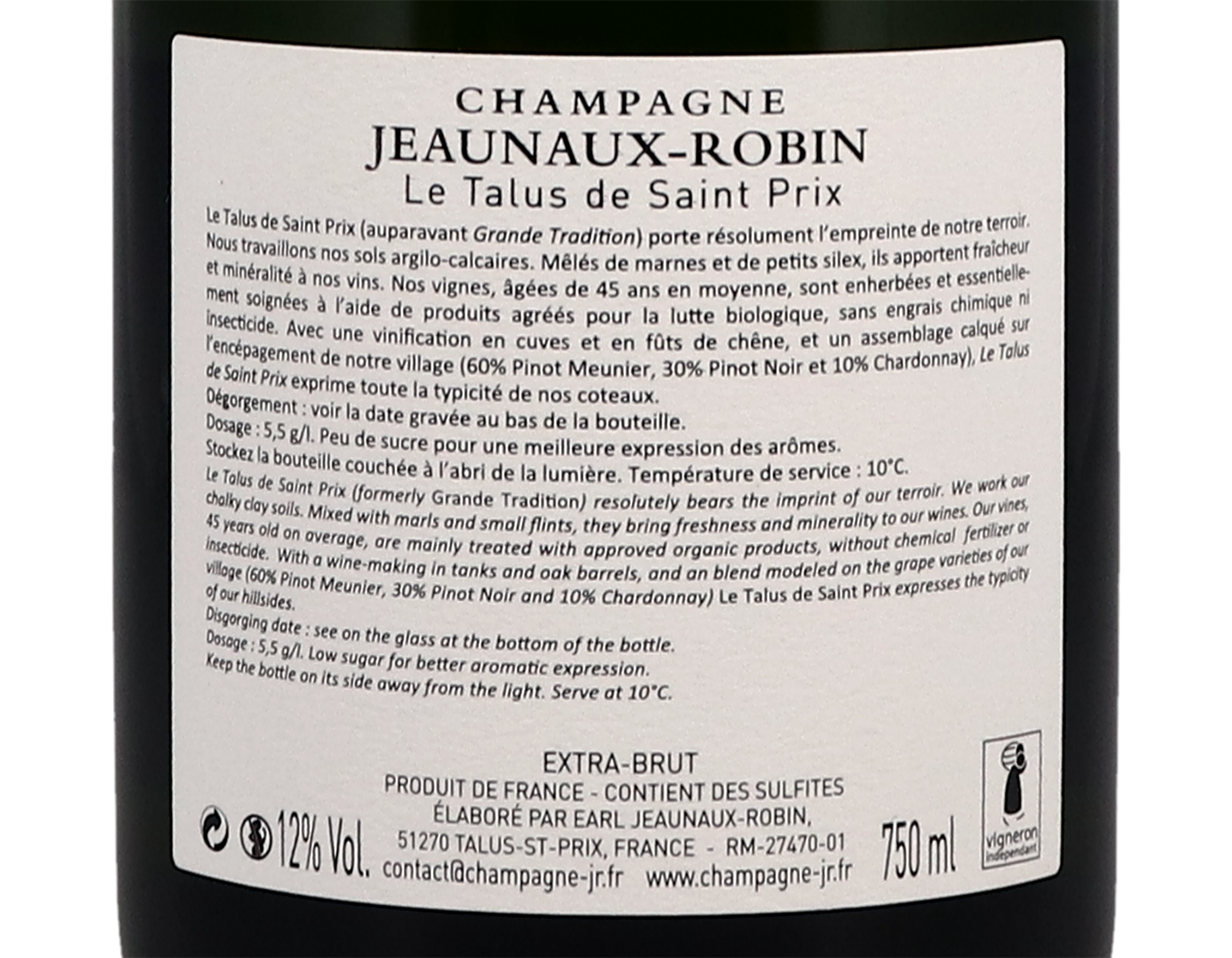 Jeaunaux Robin Le Talus de Sainte Prix Brut NV
