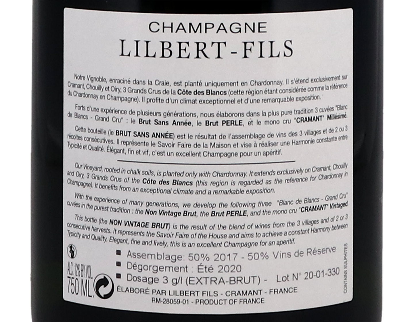 Lilbert Grand Cru Blanc de Blanc Brut NV
