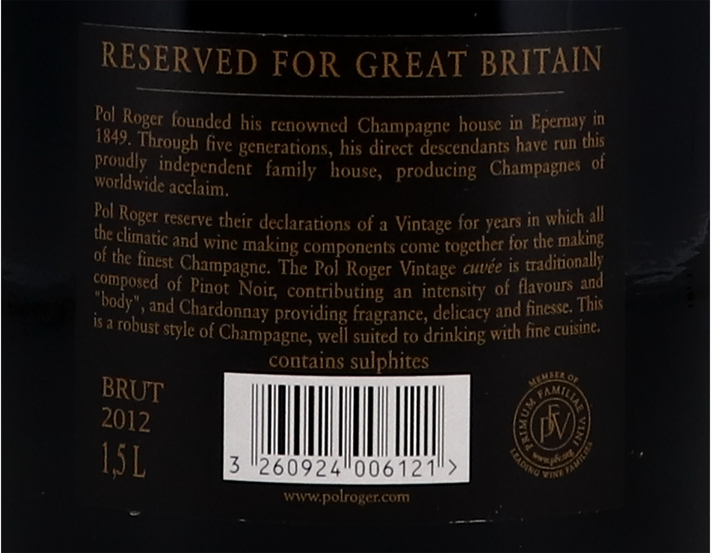 Magnum of Pol Roger Vintage Brut 2012