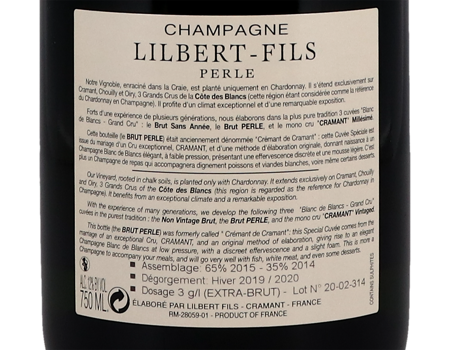 Lilbert Grand Cru Blanc de Blancs Perlé NV