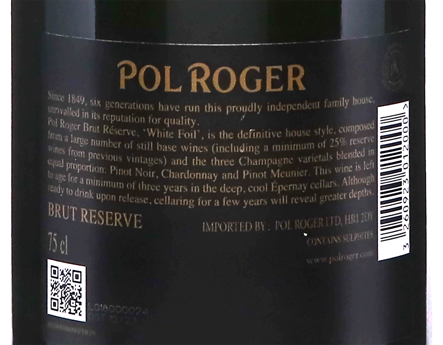 Champagne Pol Roger Brut Réserve NV