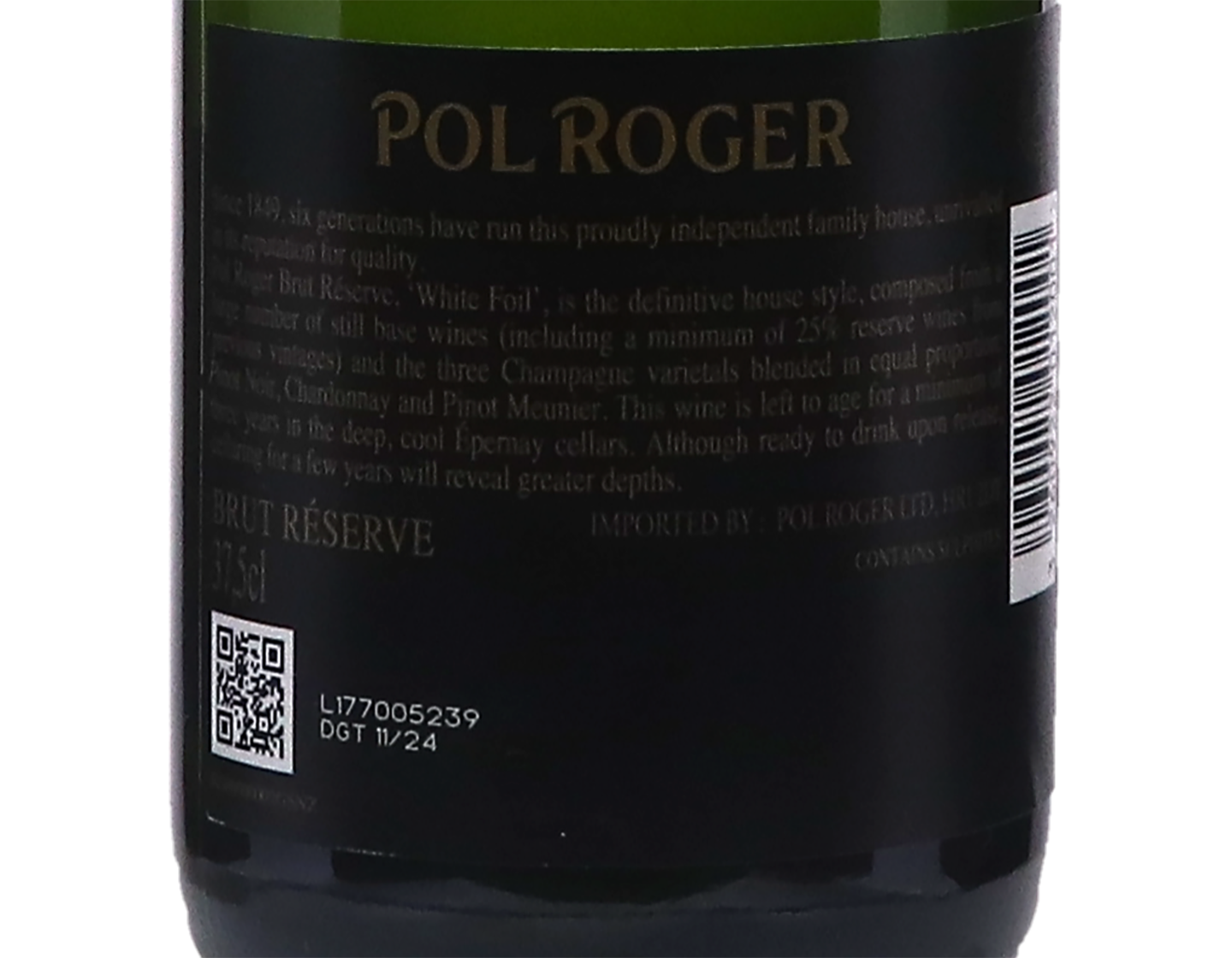 Half bottle of Pol Roger Brut Reserve NV