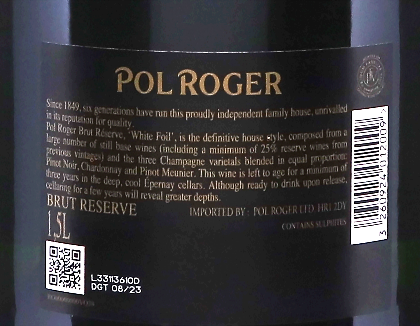 Magnum of Champagne Pol Roger Brut Reserve NV