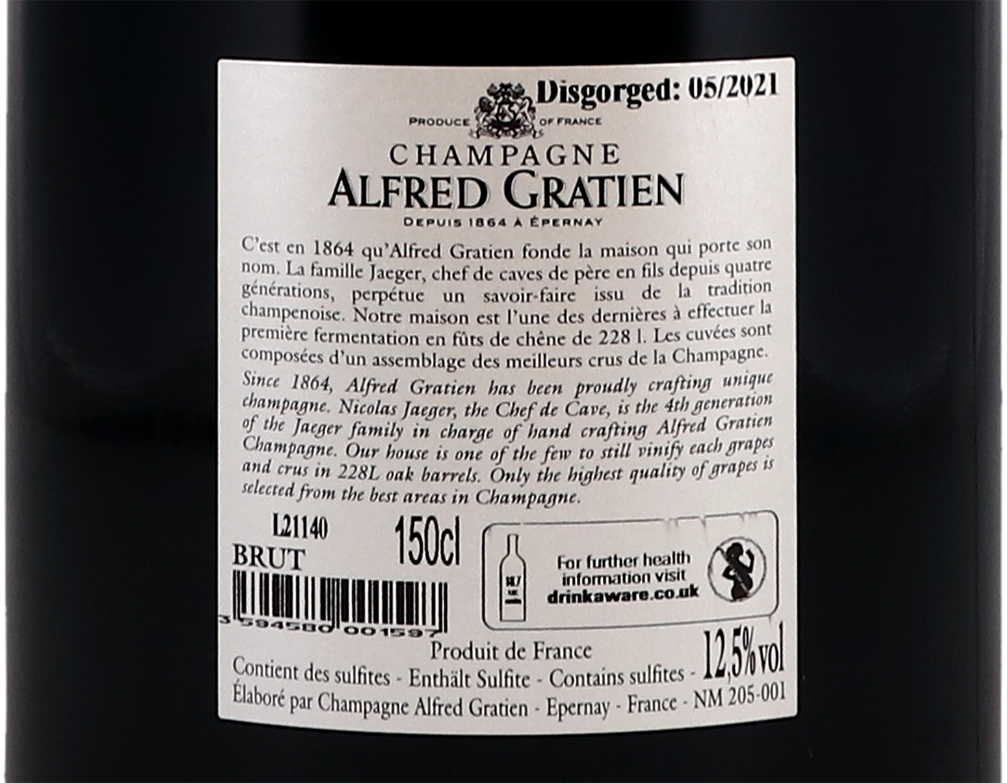 Magnum of Champagne Alfred Gratien Brut 2012