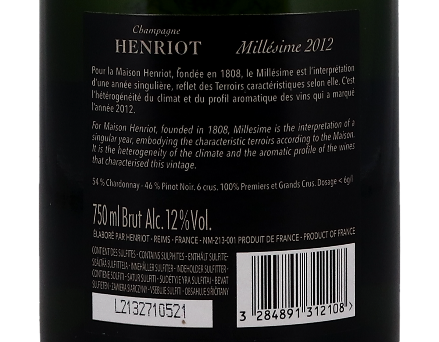 Henriot Millésime 2012