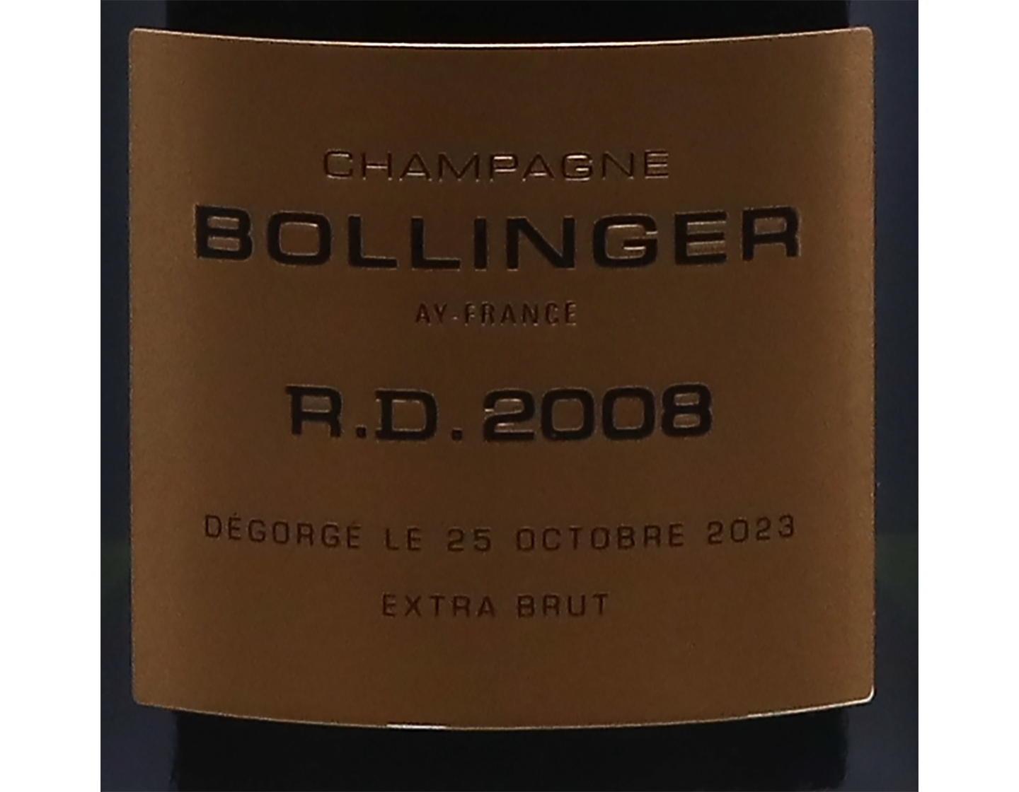 Champagne Bollinger RD 2008