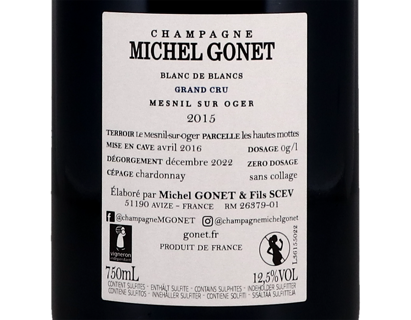 Michel Gonet Grand Cru Mesnil Sur Oger 2015