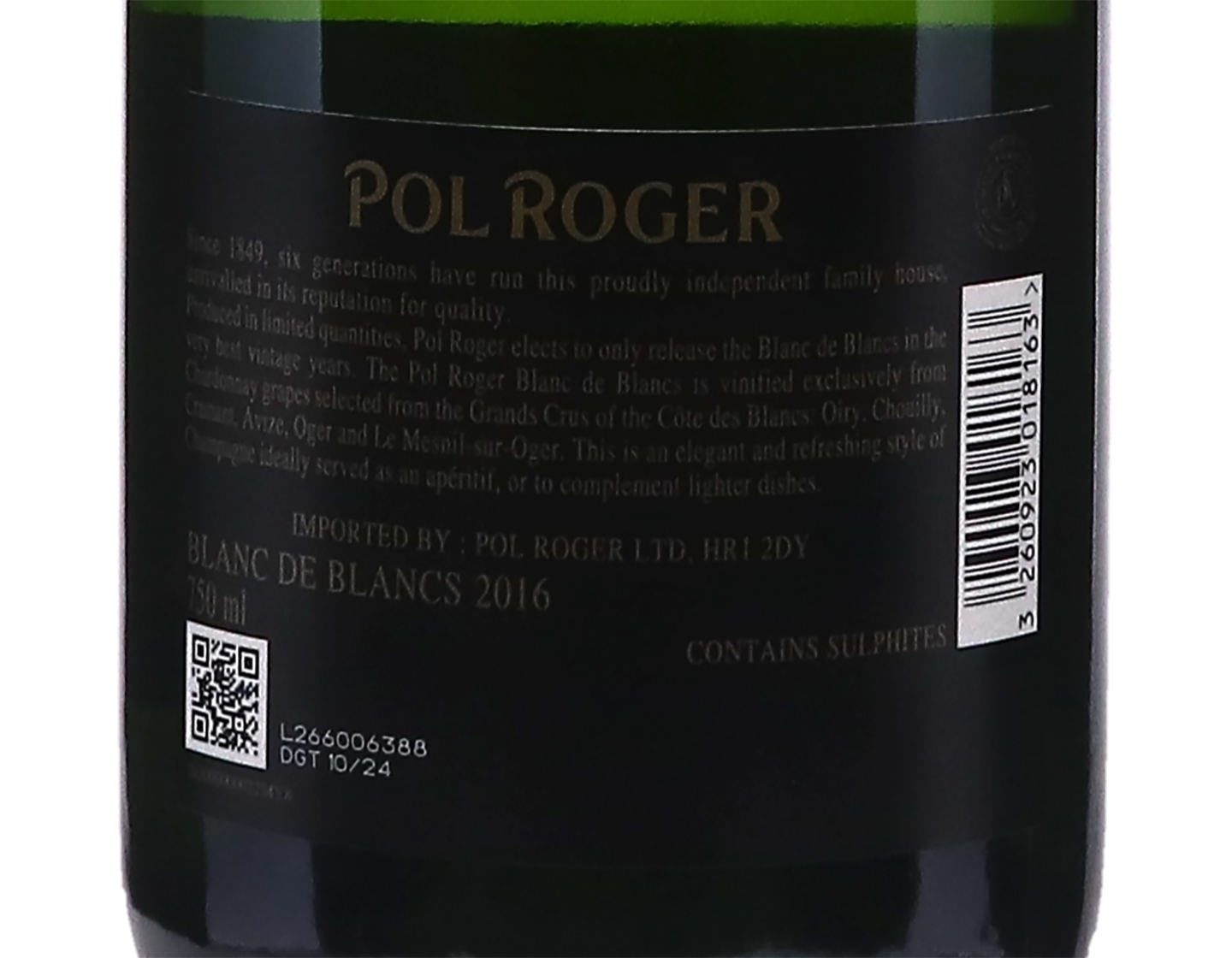 Champagne Pol Roger Blanc de Blancs 2016