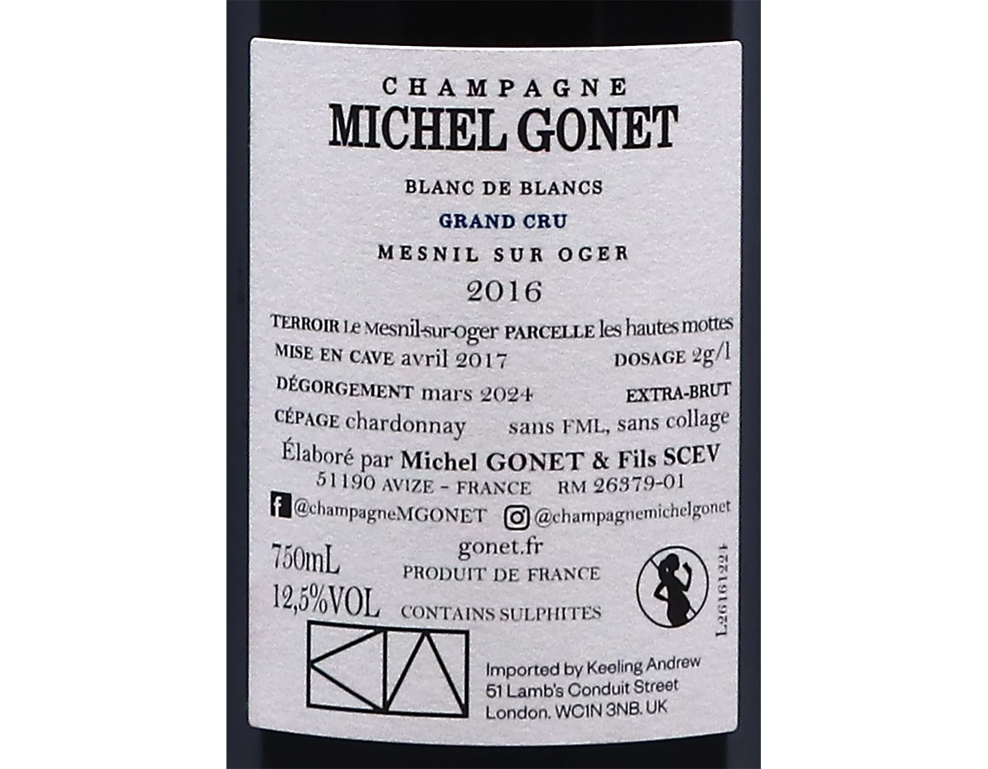 Michel Gonet Grand Cru Mesnil Sur Oger 2016