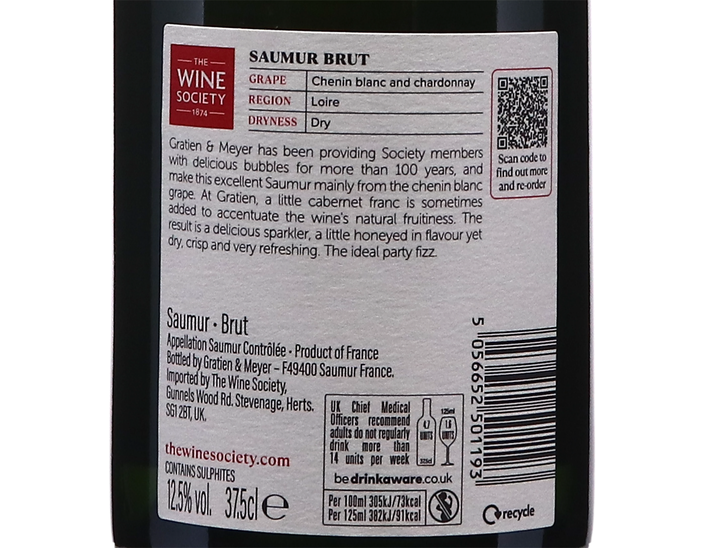 Half bottle of The Society's Saumur Brut
