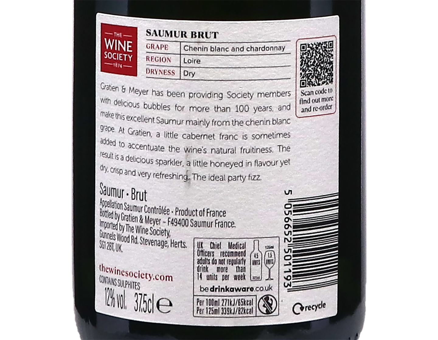 Half bottle of The Society's Saumur Brut NVV2