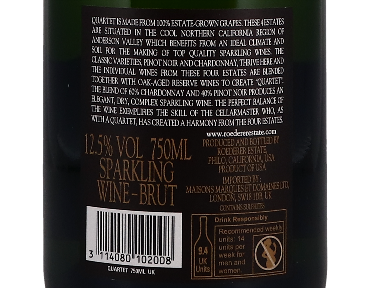 Quartet Anderson Valley Brut, Roederer Estates