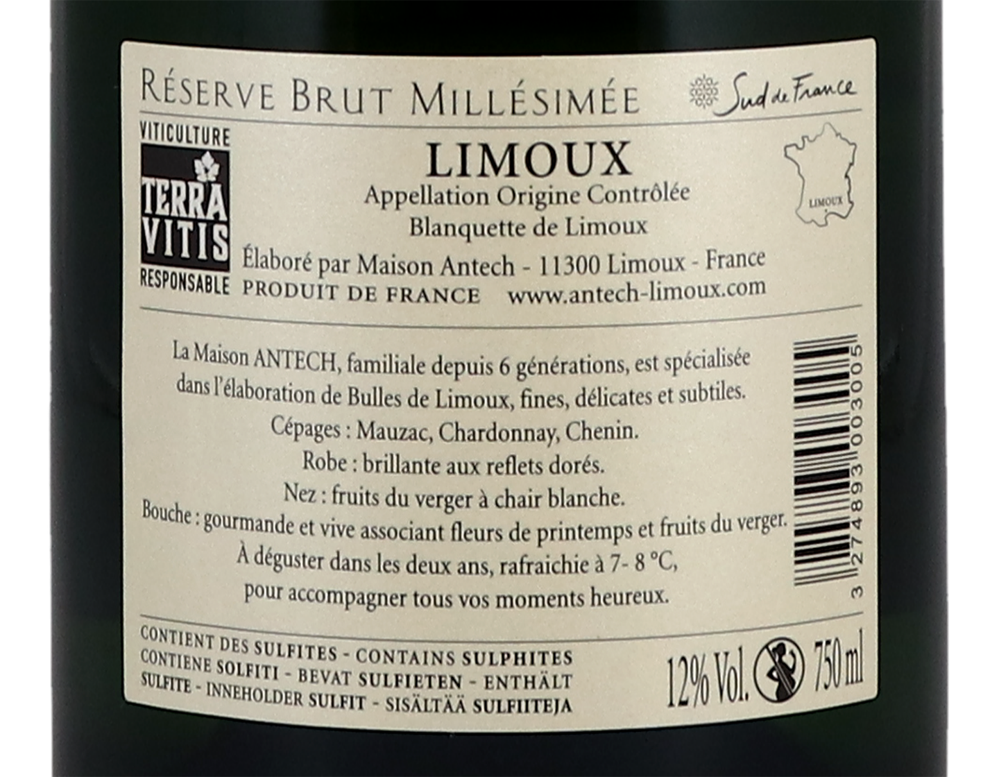 Blanquette de Limoux Réserve, Antech 2018