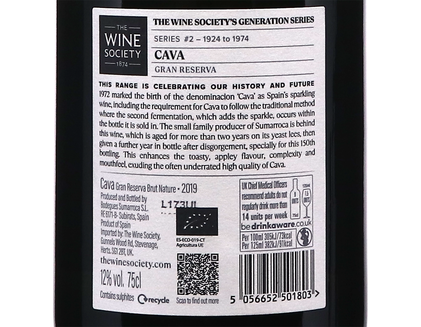 The Wine Society's Generation Series Cava Gran Reserva Brut 2019 ORGANIC
