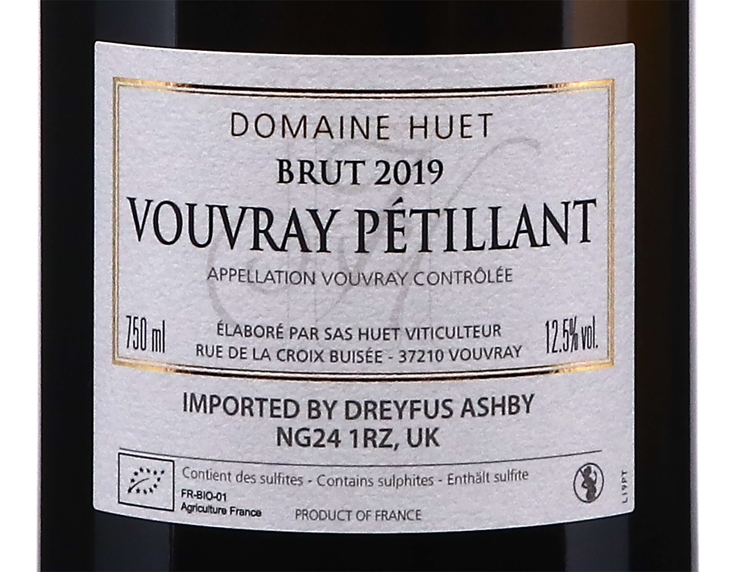 Vouvray Petillant Brut Domaine Huet 2019 ORGANIC