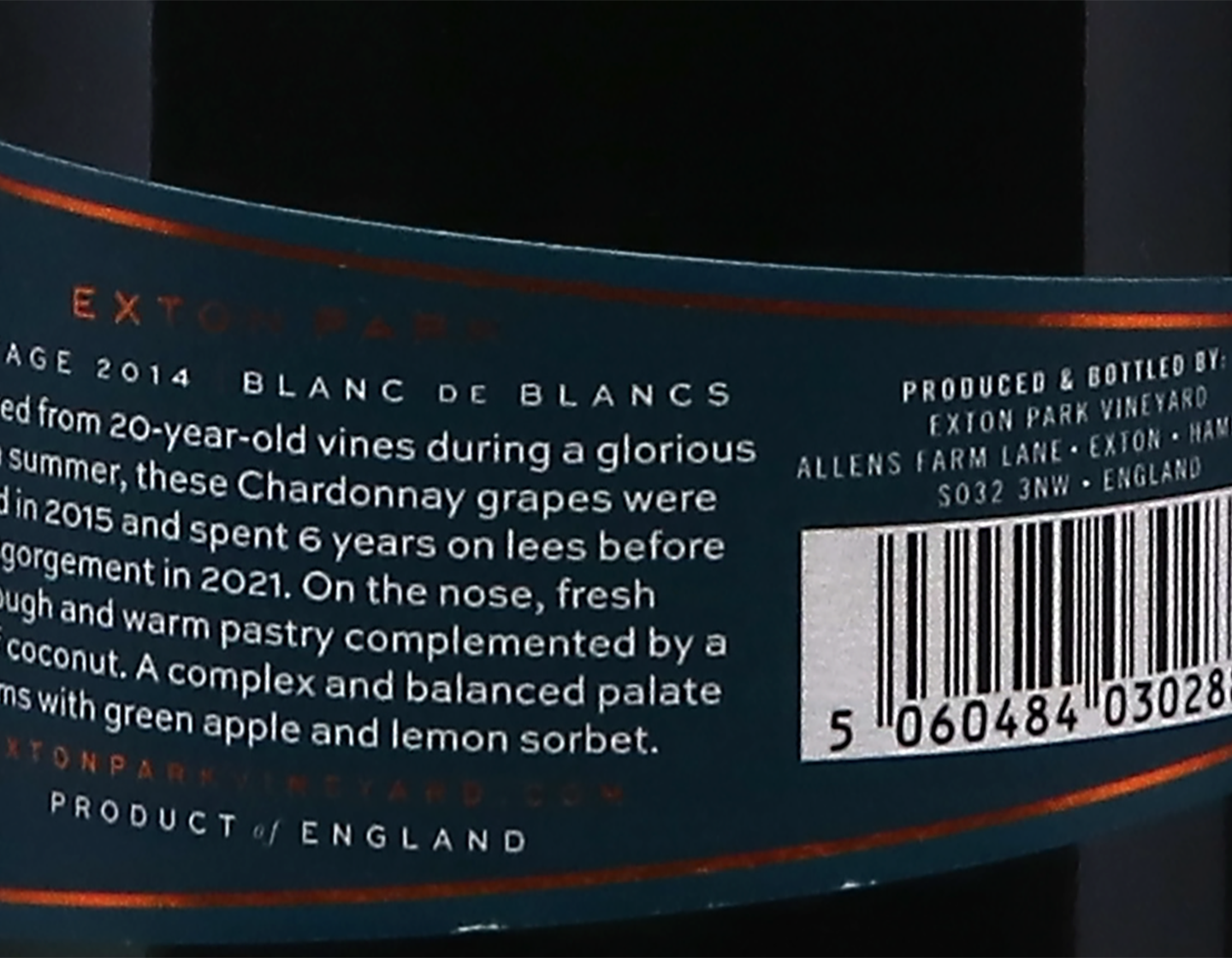 Blanc de Blancs Exton Park 2014 Hampshire