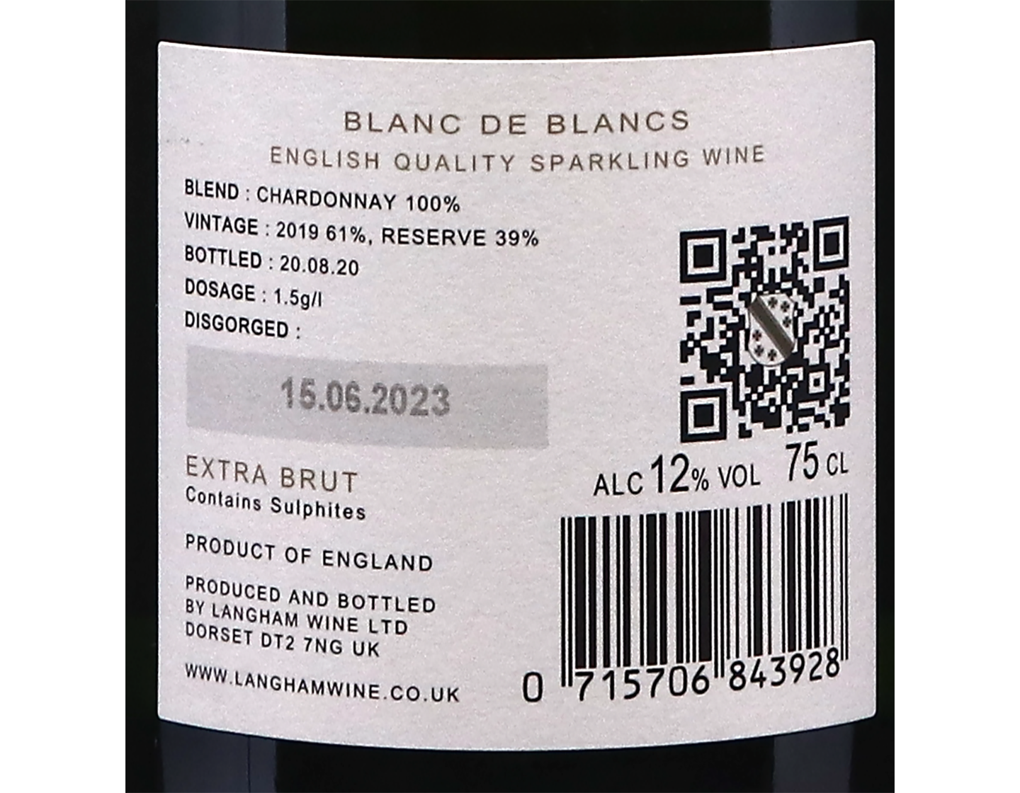 Blanc de Blancs Langham NV Dorset