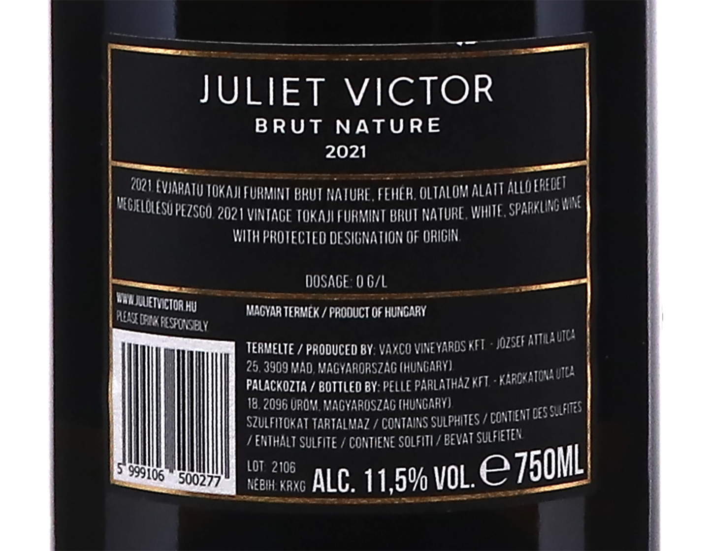 Sparkling Furmint Brut Nature Juliet Victor 2021