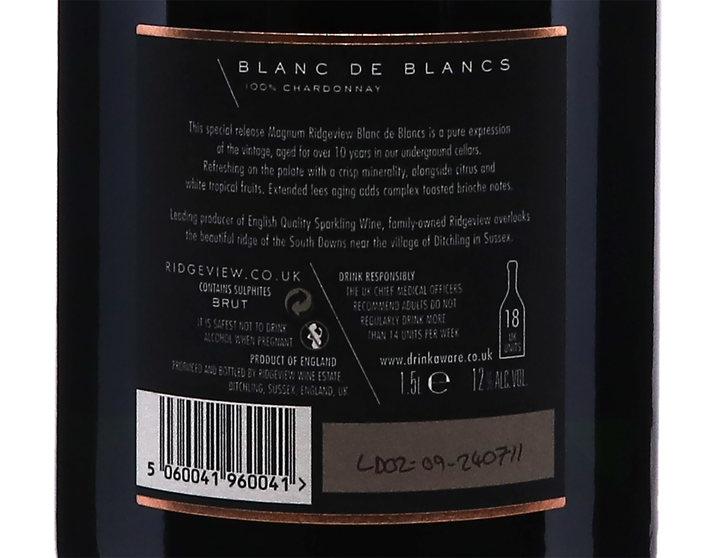 Magnum of Blanc de Blancs, 2010 Ridgeview Sussex