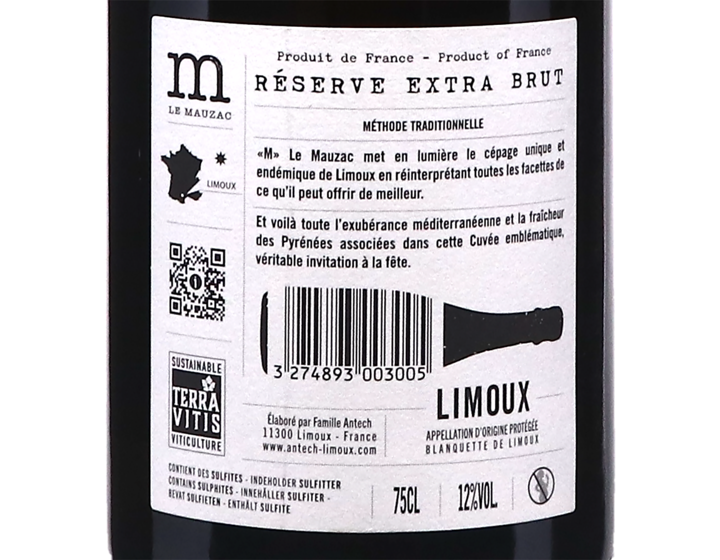 Blanquette de Limoux M le Mauzac Réserve, Antech 2023