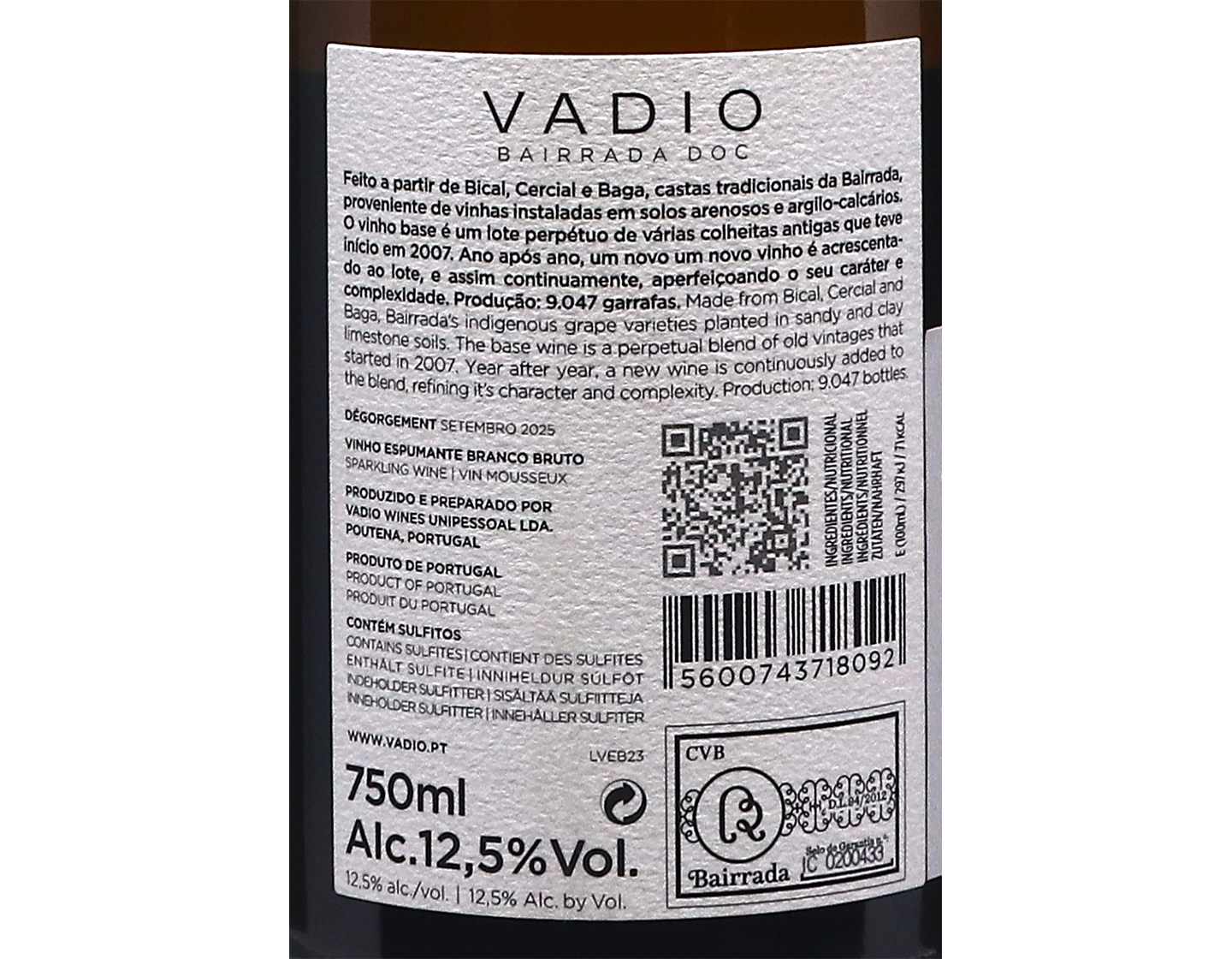 Vadio 'Perpetuum Desde 2007' Brut, Bairrada