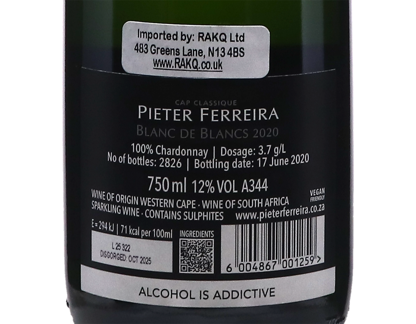 Pieter Ferreira Cap Classique Blanc de Blancs Western Cape 2020