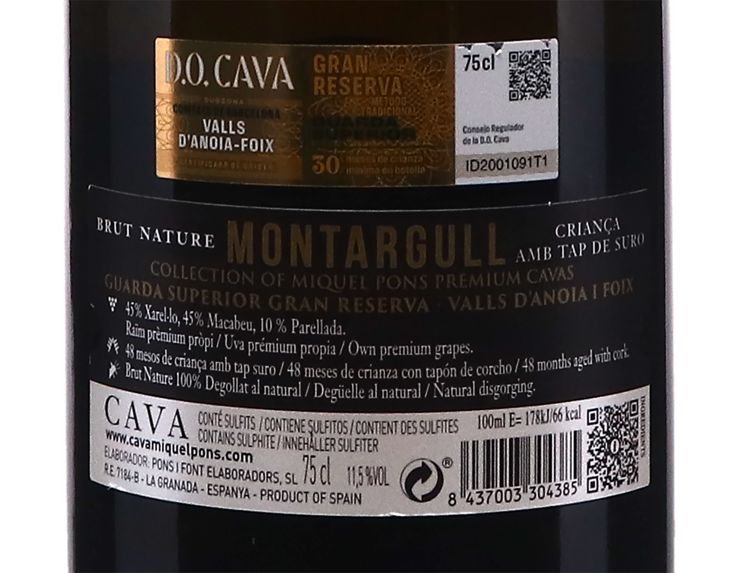 Miquel Pons Montargull Suro Cava Gran Reserva Brut Nature 2022 ORGANIC