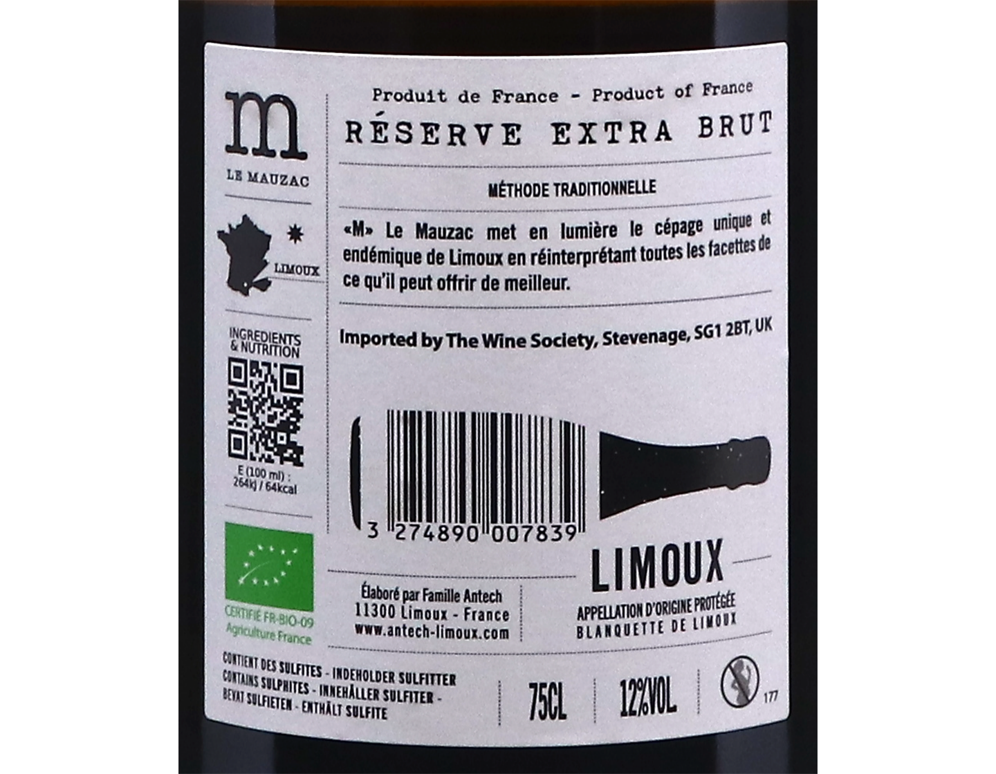 Blanquette de Limoux M le Mauzac Réserve, Antech 2024
